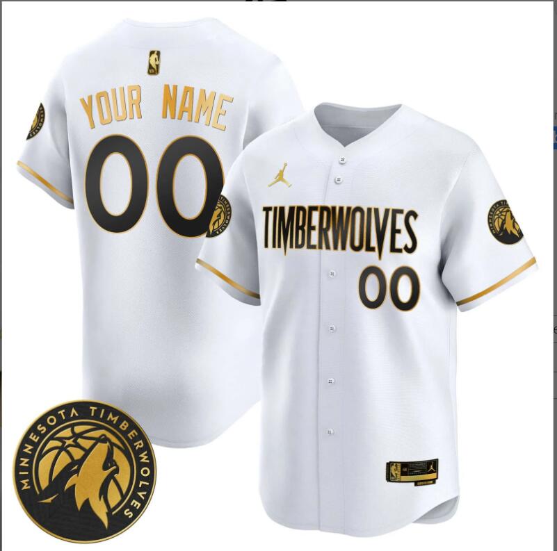 Men Minnesota Timberwolves 2024 Baseball Custom white NBA Jersey